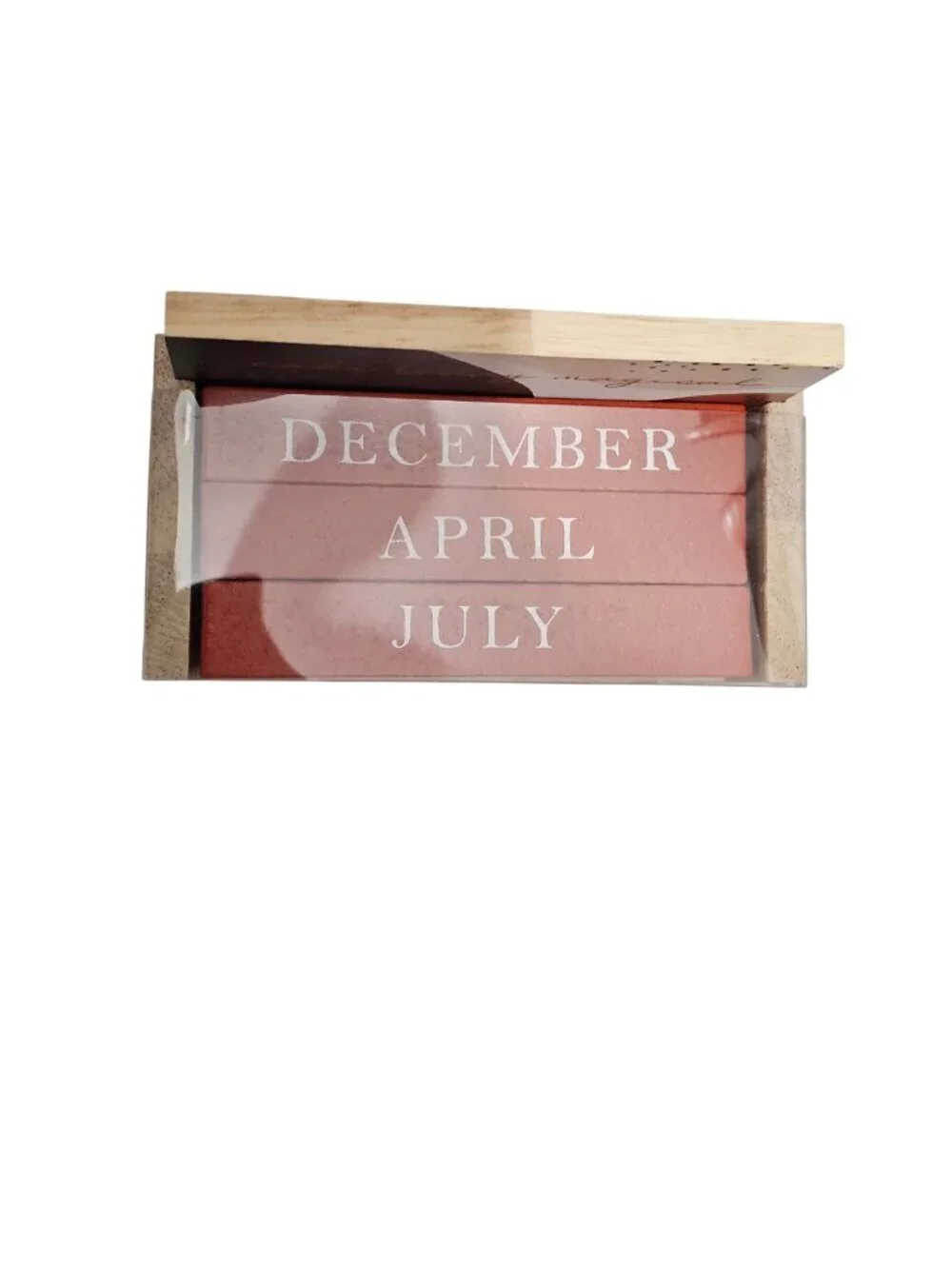Eccolo New Perpetual Wooden Block Desk Month & Day Calendar Home Decor
